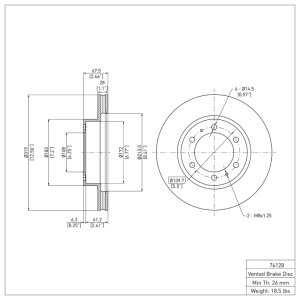 Toyota 4Runner Brake Rotor (1) - Front - R1 Concepts - Plain - `03-`23
